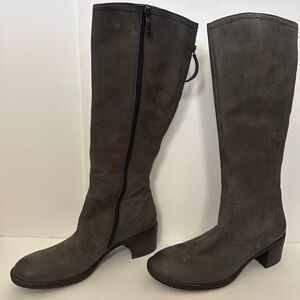 Paul Green Kendal Gray Quarz Leather Nubuck Tall Boots Sz 10 (UK size 7.5)
